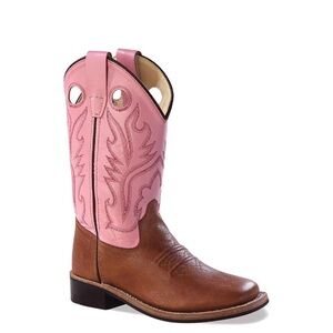 Old West Kids Pink Western Boots